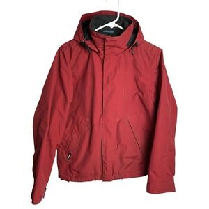 Volcom High Hat Snowboarding Jacket Size‎ S Red Hooded Full Zip Ski Gorpcore